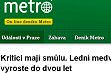 větší obrázek: Den po ústním projednání medvěda v rámci územního řízení vyšel v metru zavádějící článek. Prý je medvěd již upečen.
