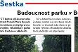 větší obrázek: Takto byl prezentován stav parku Cárdenase v časopise Šestka v červnu 2014, v době, kdy radnice ještě trvala na bazénech. Zachycuje rozbitou asfaltovou plochu a klade otázku: "Revitalizace parku, ano či ne?"...