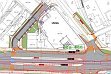 větší obrázek: Na místě bývalého autobusového nádražíčka trůní bachratá Uniqa, nová smyčka pro autobusy od Horoměřic se musí vtěsnat za ní. Jak jinak, než namísto zbytku stávající zeleně.