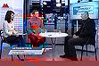 větší obrázek: Ing. arch. Radan Hubička při diskuzi v TV Metropol. Ač územní řízení teprve běželo, titulek na obrazovce hlásá "Projekt roku bude na Vítězném nám." Rozhovor si poslechněte - odkaz pod obrázkem - začíná v čase 49:55 a pokračuje i po vsuvce o pankrácké věznici.