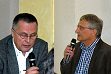 větší obrázek: Tradiční radniční průvodci besedními večery. Tradičně sedící MUDr. Gebouský, tradičně stojící Inmg,. arch. Beránek.